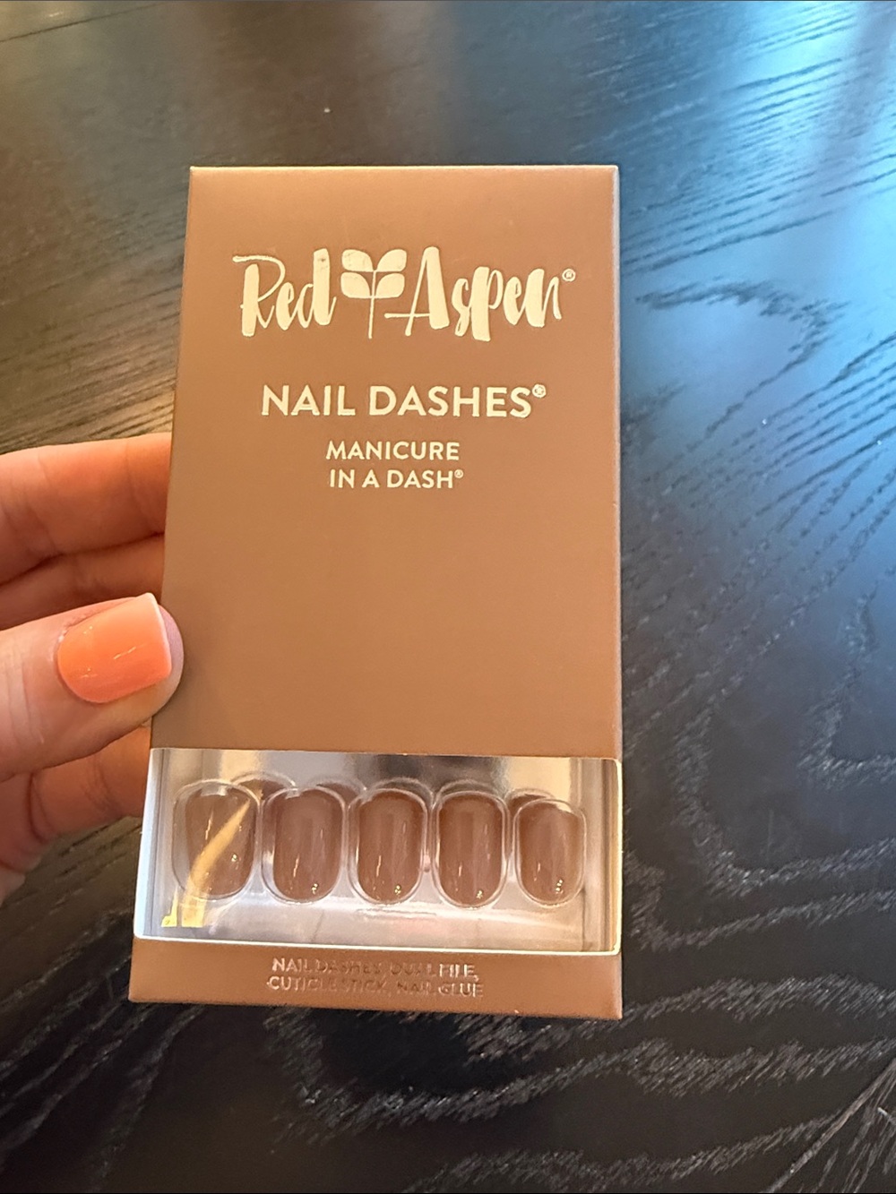 Red Aspen Nail Dashes Press-On Nails - Picture 3 of 3